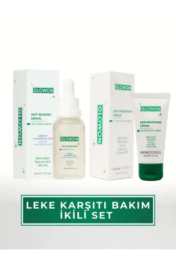 GLOWON Arbutinli Serum ve Nemlendirici Krem İçeren Leke Karşıtı Bakım İkili Set