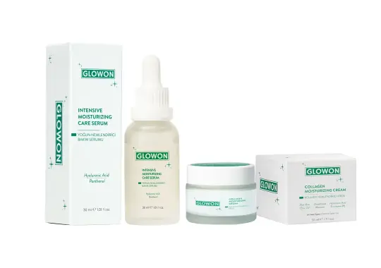 GLOWON Yoğun Nemlendirici Serum ve Kolajen Krem İçeren İkili Set - Dolgunluk ve Esneklik - 1