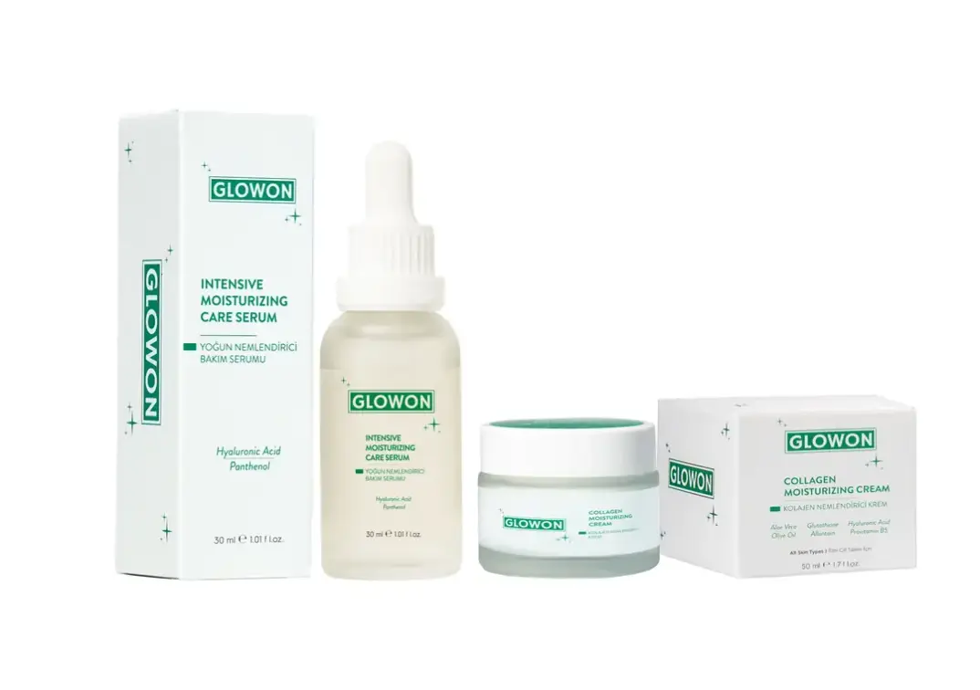 GLOWON Yoğun Nemlendirici Serum ve Kolajen Krem İçeren İkili Set - Dolgunluk ve Esneklik - 1