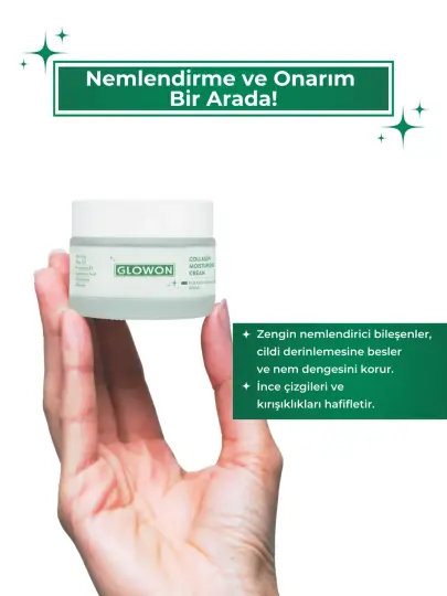 GLOWON Yoğun Nemlendirici Serum ve Kolajen Krem İçeren İkili Set - Dolgunluk ve Esneklik - 2